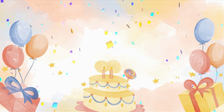 气球蛋糕生日派对GIF动态图气球背景
